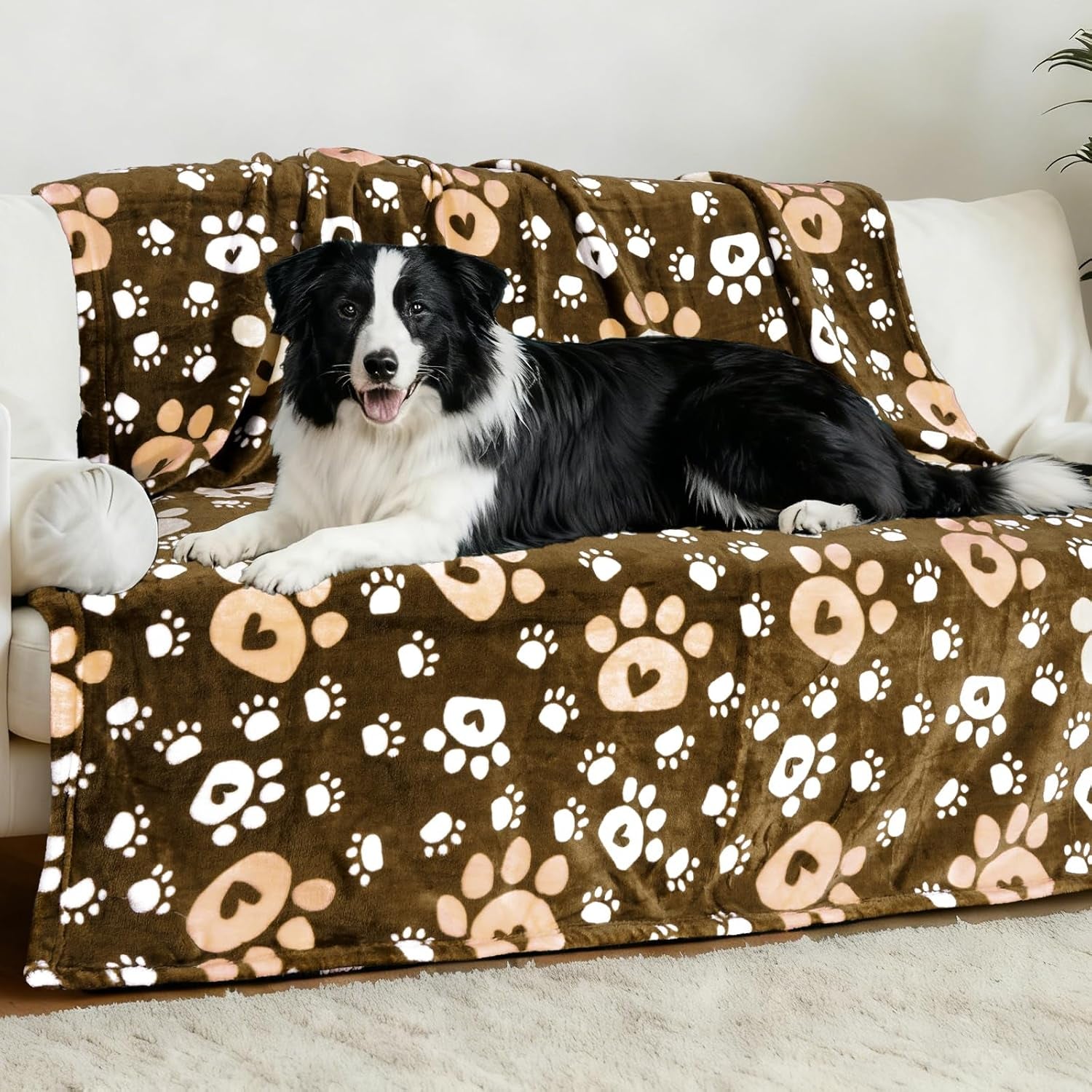 rezutan-blanket-for-large-dogs-cat-flannel-washable-soft-pet-mat-throw-cover-for-kennels-beds-sofas-furniture-protection-cute-paw-pattern-black-50x40-inch