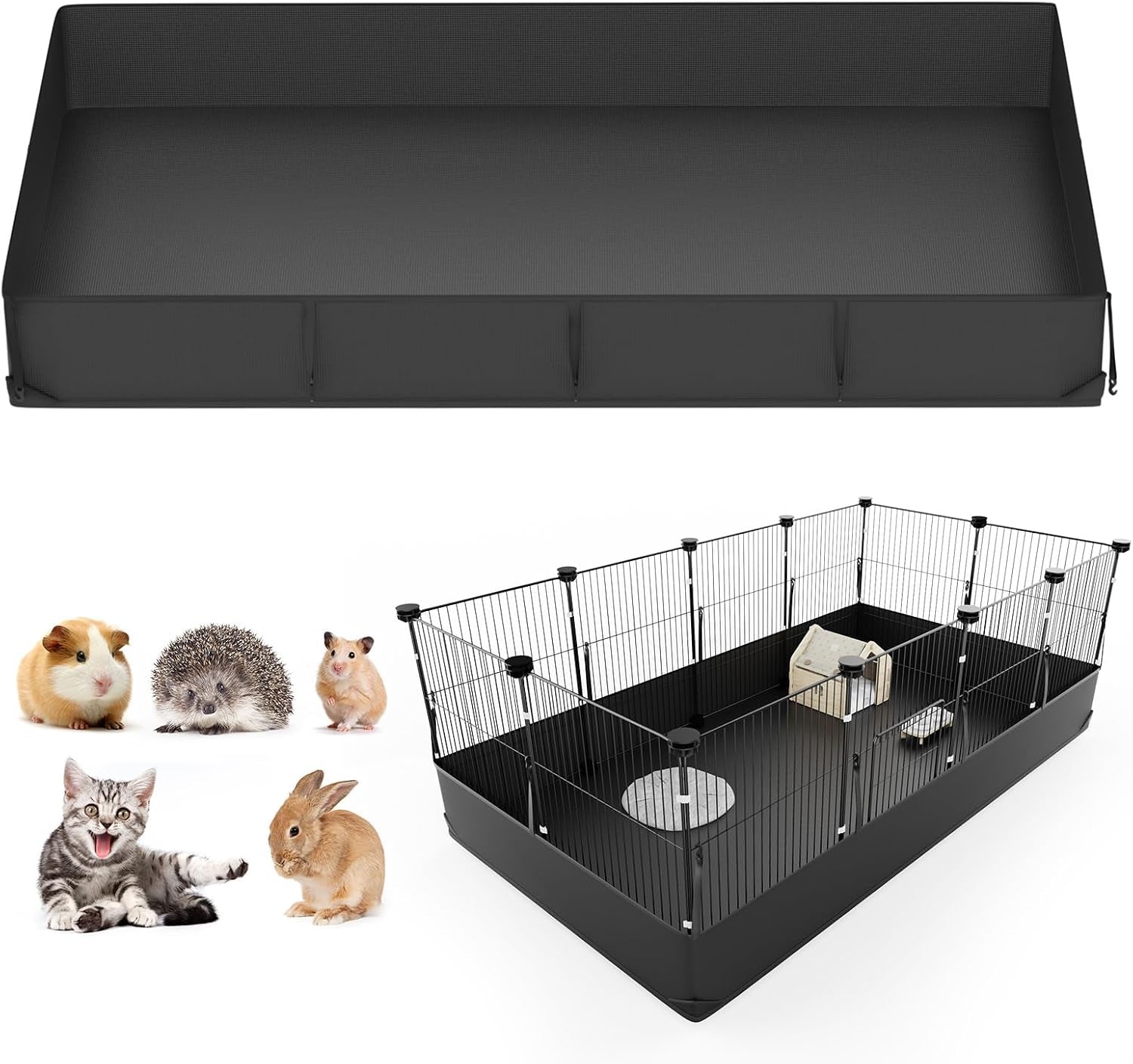 tresbro-guinea-pig-cage-liner-with-one-hand-release-hook-thickened-corner-48l-x-24w-waterproof-washable-mat-without-cage-for-c-c-grids-guinea-pig-hedgehog-bunny-habitat-rabbit-cage-liner