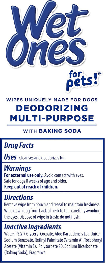 Wet Ones for Pets Deodorizing Dog Wipes with Baking Soda, Tropical Splash Scent - Multipurpose Deodorizing Pet Grooming Wipes in Resealable Canister, 50 Count7