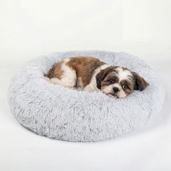 Small Calming Dogs Bed for Small Dogs Anti-Anxiety Machine Washable Fluffy Luxury Anti-Slip Waterproof Mute Base Warming Cozy Soft Pet Puppy round Bed26