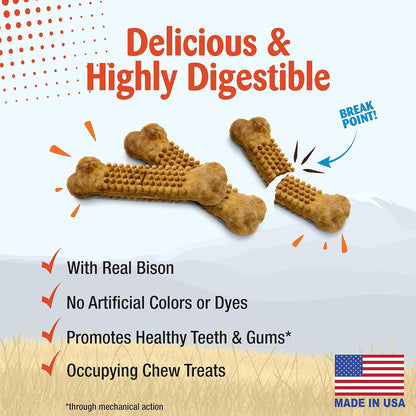 Nylabone Nubz Wild Natural Dog Treats, Bison Flavor, Small, 12 Count | Long Lasting Dog Chews, Made in USA, Limited Ingredients, Highly Digestible, Dog Dental Treats for Small Dogs up to 30 Lbs2
