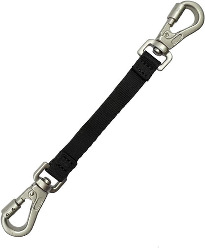 Double Ended Collar Backup Clip for Dog Harnesses, Safety Clip for Prong Collar with Gentle Nylon Webbing for Light Dog1