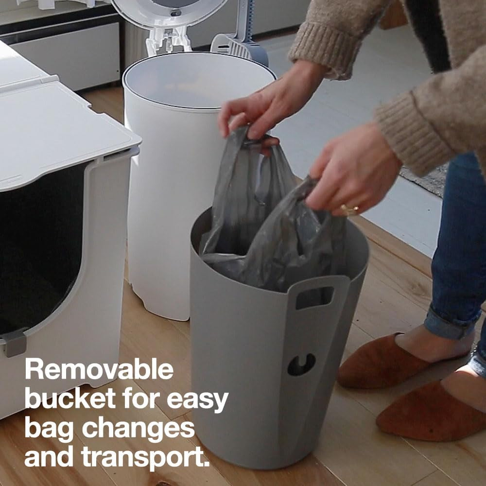 modkat-litter-keeper-cat-litter-disposal-scoop-filters-bags-gray-odor-sealing-litter-disposal-includes-a-scoop-charcoal-filters-and-recycled-waste-bags
