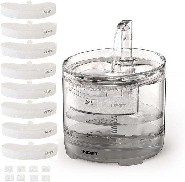 NPET Cat Water Fountain WF050TP 1.5L Automatic Pet Drinking Fountain with Replacement Faucet Kit-No Adapter10