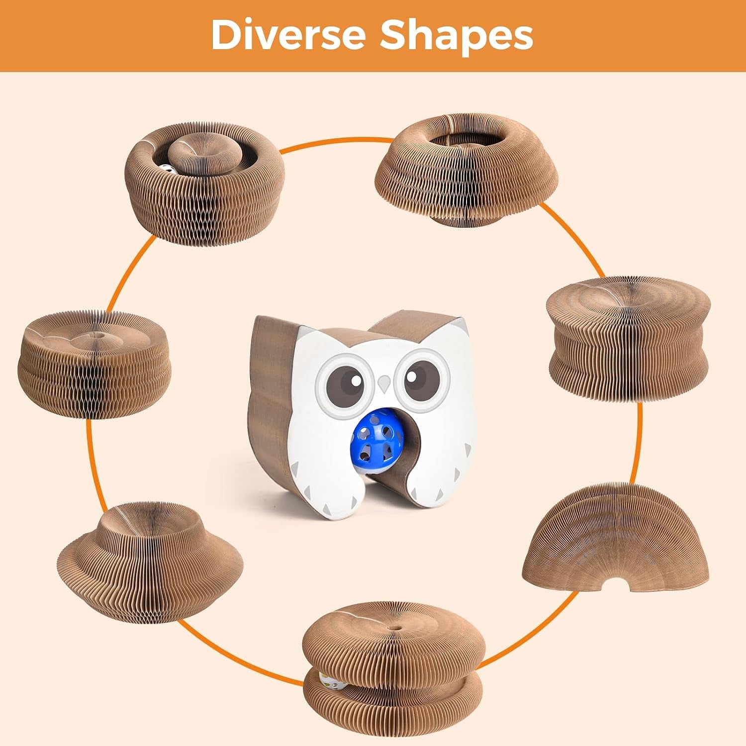 2-pack-cardboard-cat-toy-with-ball-track-foldable-cat-scratcher-ring-fexible-magic-organ-cat-toy-for-scratch-chase-lounge-indoor-exercise-furniture-protection-and-multi-cat-homes