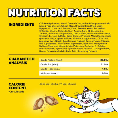 Temptations Wacky Blasts Cat Treats, Cluckin' Bacon Flavor, 16 Oz | Chicken, Bacon & Catnip Flavor Bits, Crunchy Outside, Soft Inside, under 2 Cal, 100% Complete & Balanced, Resealable Tub5