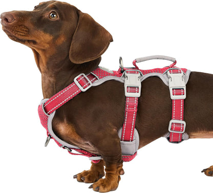 Huntboo Escape Proof Harness, No Slip Dog Harness Escape Proof, Fully Reflective Harness with Handle, Breathable, Durable, Adjustable Vest for Medium Dogs Walking and Training Gear (Black, M)26