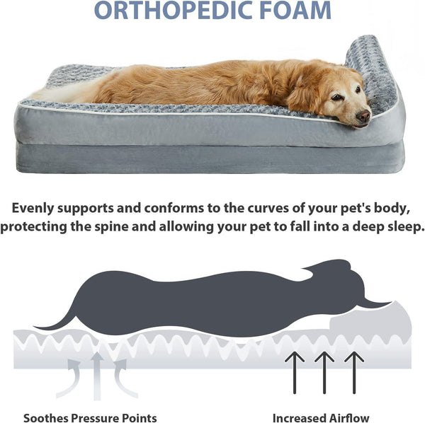 BFPETHOME Orthopedic Dog Beds for Large Dogs-Waterproof Sofa Dog Bed with Removable Washable Cover, Big Pet Bed with Waterproof Lining and Nonskid Bottom,Pet Bed for Large Dogs3
