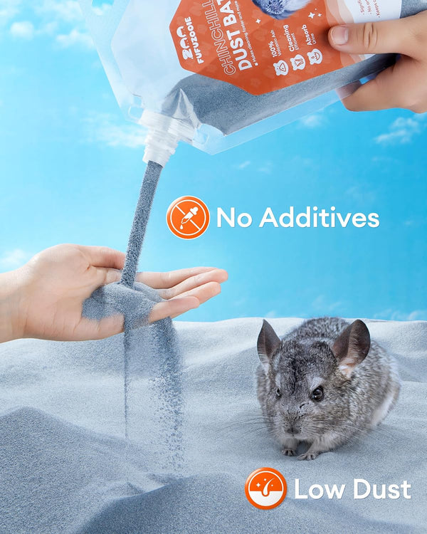 Chinchilla Dust Bath - Gentle Powder for Hamsters & Gerbils, 18Oz | Natural Sand Bath for Healthy Fur. Safe for Chinchillas, Hamsters, Gerbils & Small Pets. Gentle, Premium Dusting Powder.2