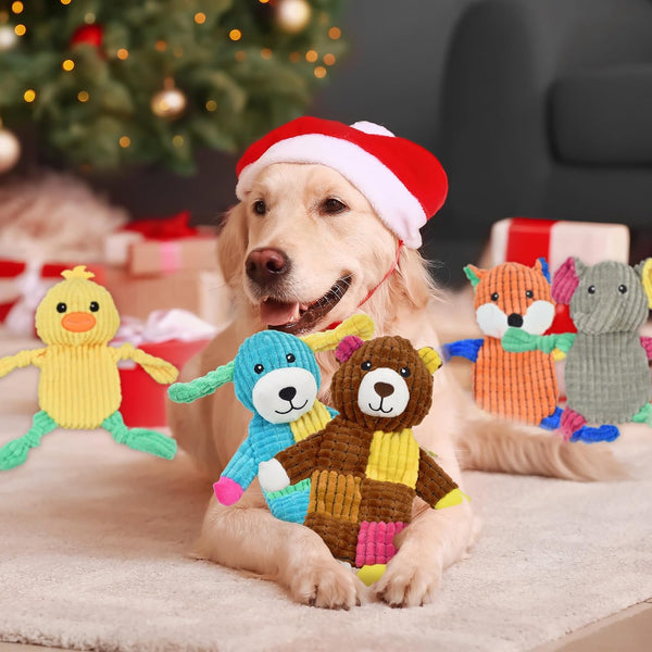 LECHONG 5Pcs Squeaky Dog Toys, Large Crinkle Dog Toys for Large Medium and Small Dogs, Puppy Toys to Keep Them Busy Great Value Dog Toy Bundle7