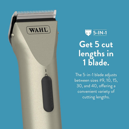 Wahl Professional Animal Arco Pet, Dog, Cat, and Horse Cordless Clipper Kit, Champagne (8786-452)5