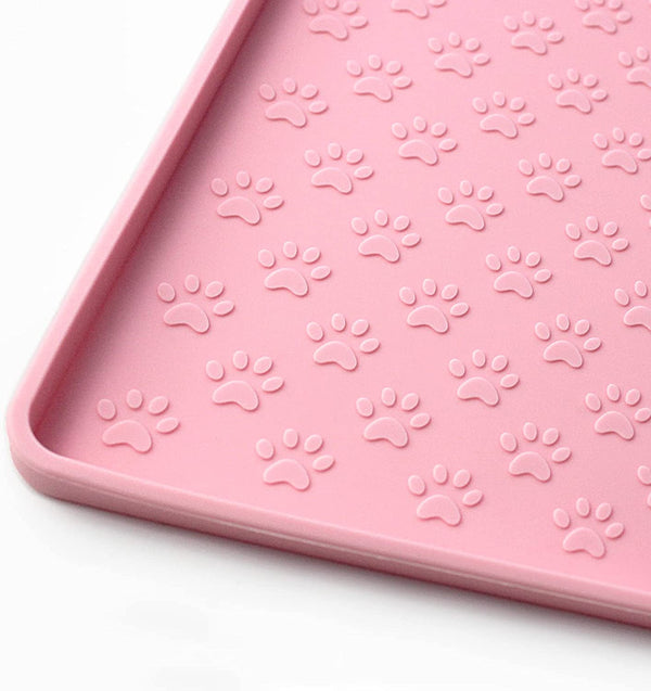 Ptlom Pet Placemat for Dog and Cat, Mat for Prevent Food and Water Overflow, Suitable for Small, Medium and Big Pet, 18" 12", Grey, Silicone19