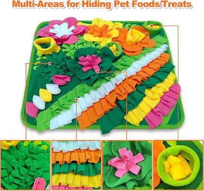Rabbit Foraging Mat, 20"X20" Pet Snuffle Mat Interactive Snuffle Feeding Toy for Rabbits Guinea Pigs Chinchillas, Washable Pet Feed Game Bunny Toys to Stimulate Natural Foraging Skills6