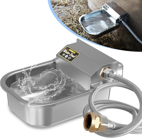 PETIMI Automatic Water Dispenser for Dogs, 101Oz Outdoor Dog Water Bowl, 304 Stainless Steel Water Feeder for Small to Large Pets, Large Livestock Waterer, Anti-Tipping, Water Auto-Fill, Easy to Clean1