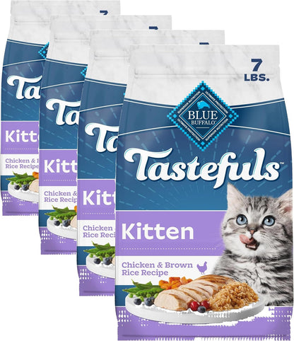 Blue Buffalo Tastefuls Kitten Food with DHA Dry Cat Food Made in the USA with Natural Ingredients, Chicken Recipe, 3-Lb. Resealable Bag12