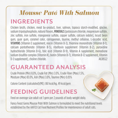 Purina Fancy Feast Gems Salmon or Tuna Wet Cat Food Variety Pack, 8 Ct. Box6