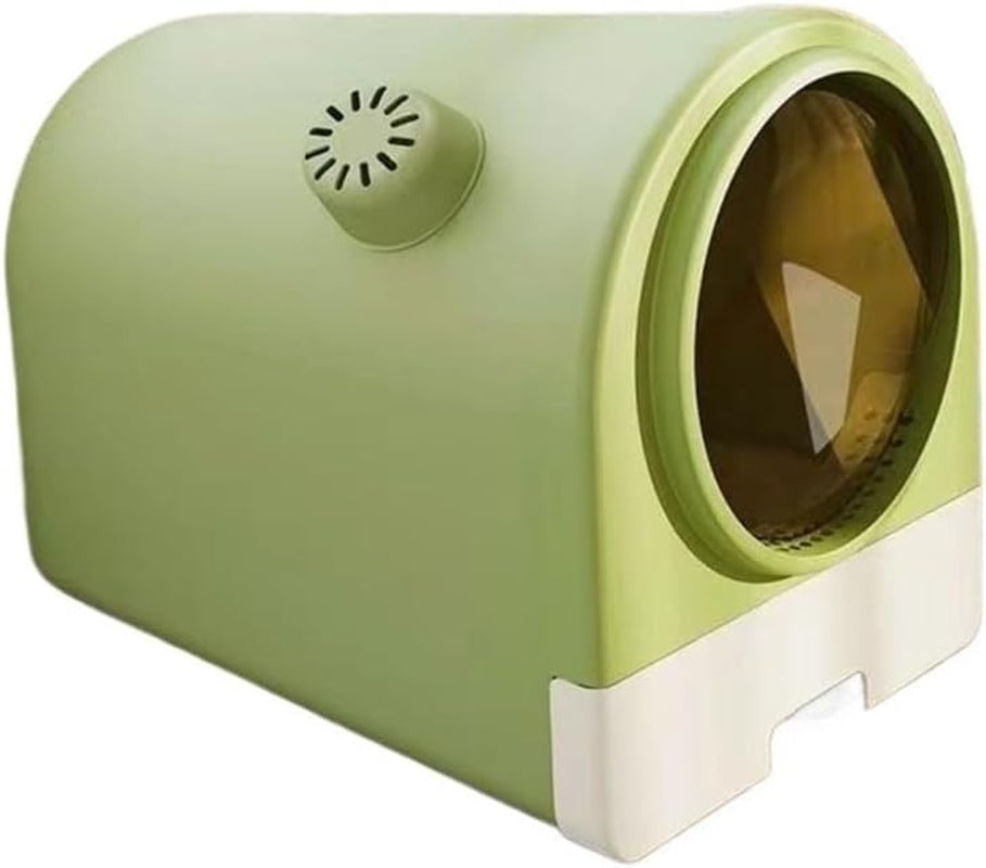 pet-supplies-enclosed-cat-litter-box-with-lid-scoop-splash-proof-large-pan-easy-cleangreen