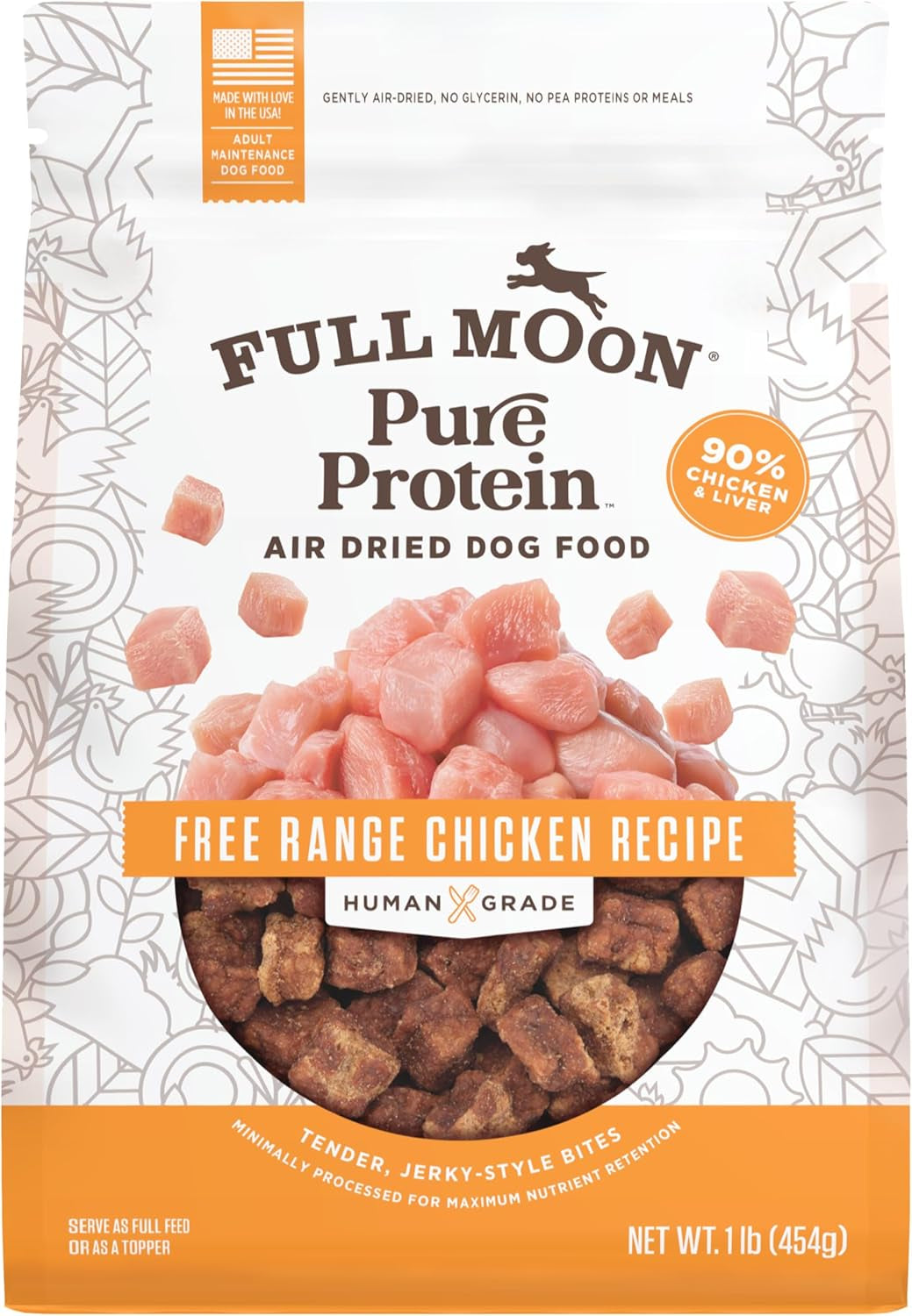 full-moon®-pure-protein-air-dried-dog-food-free-range-chicken-recipe-1lb-human-grade-protein-rich-jerky-like-texture-shelf-stable-90-meat
