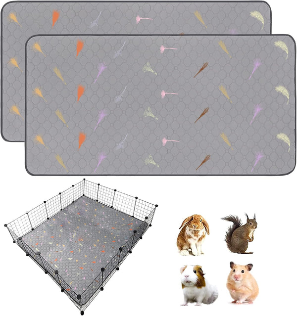 2Pcs Guinea Pig Cage Liners,Guinea Pig Fleece Cage Liners24''X48'' Super Absorbent Washable Pee Pads Reusable for Rabbit Hamster Chinchilla15