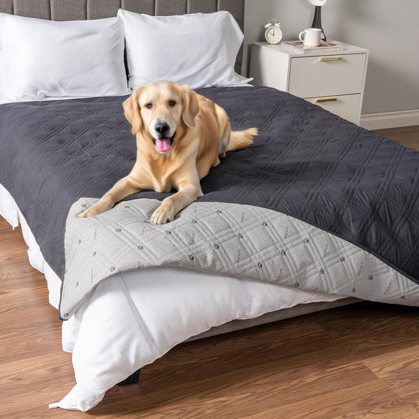 Petami Waterproof Couch Cover for Dogs, Non-Slip Leakproof Sofa Furniture Protector for Pet Cat, Machine Washable Bed Blanket for Car Seat, 102X82 Gray1