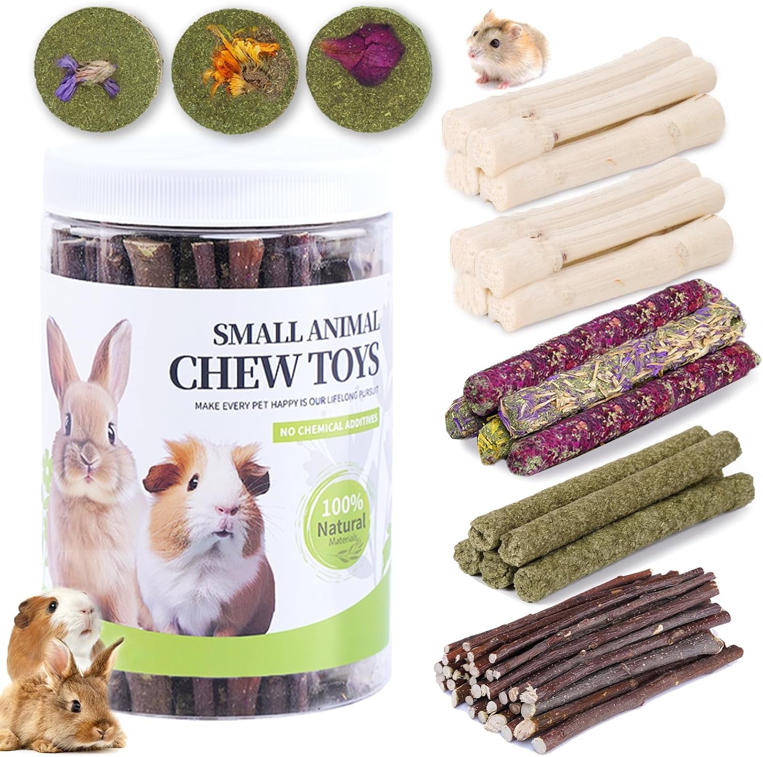 50-60-pcs-rabbit-chew-toys-guinea-pig-hamster-bunny-chew-toys-sweet-bamboo-apple-stick-timothy-stick-prevent-teeth-overgrowth-clean-teeth