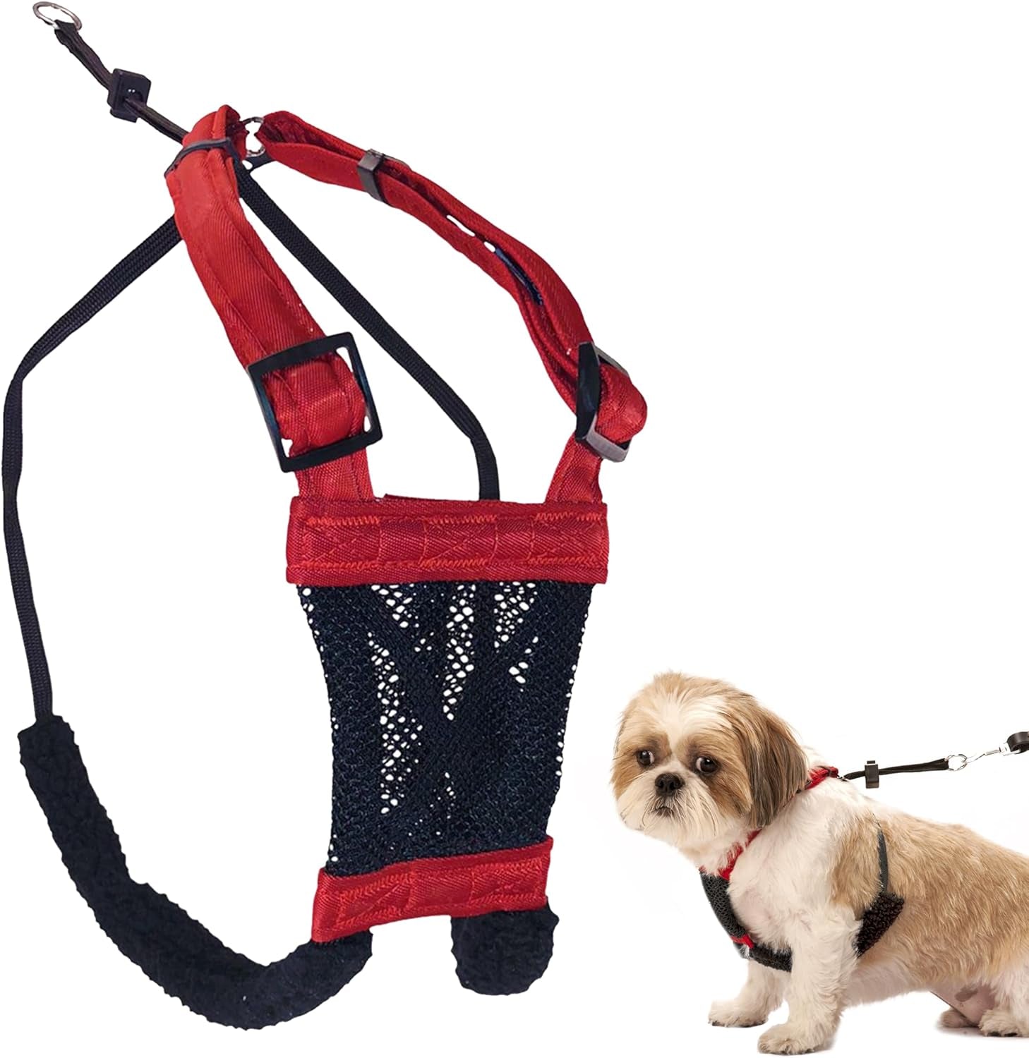 sporn-no-pull-dog-harness-durable-nylon-mesh-harness-for-large-dogs-no-choke-design-padded-restraint-sleeves-adjustable-fit-easy-on-off-large-xl-for-extra-large-breeds-black