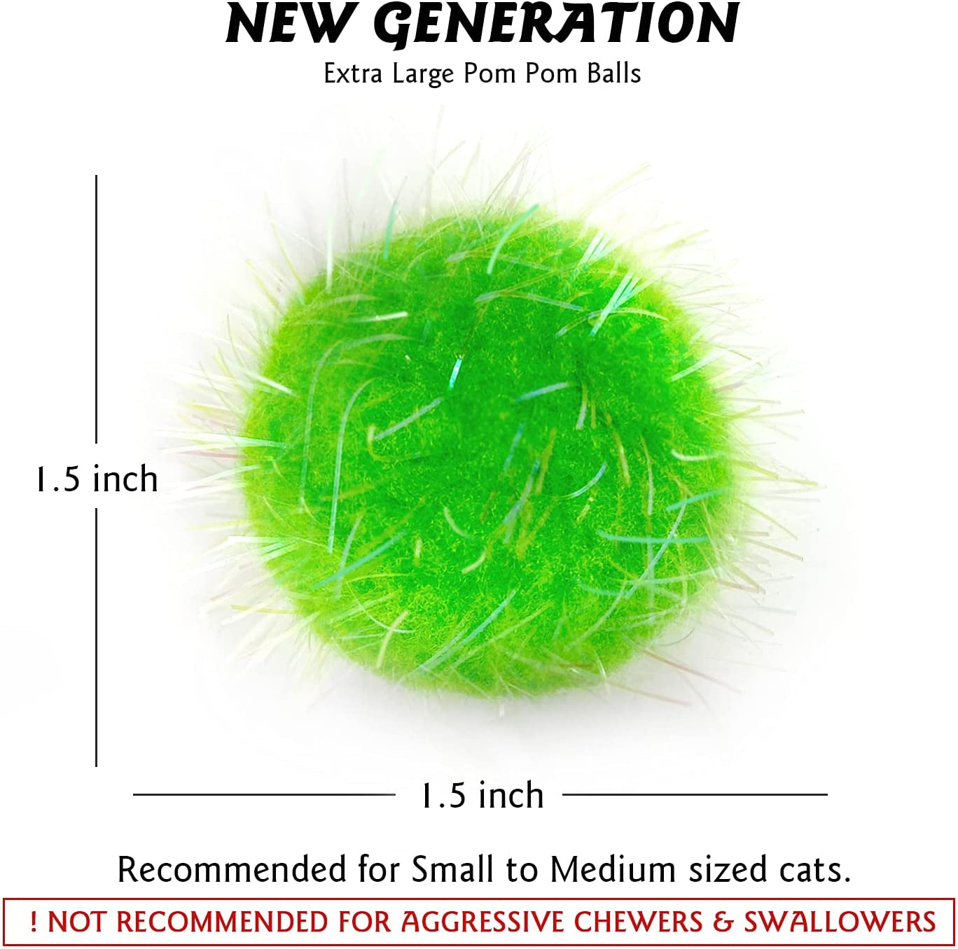 20pcs-1-5inch-extra-large-cats-favorite-chase-glitter-ball-toy-sparkle-pom-pom-balls