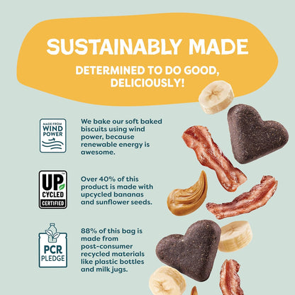 Shameless Pets Soft-Baked Dog Treats, Bananas for Bacon | Healthy Treats for Small, Medium & Large Dogs | Skin & Coat Support with Omega-3 & Omega-6 | Grain-Free, Made in USA | 6 Oz6
