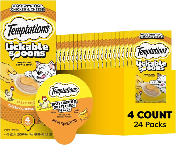 Temptations Lickable Spoons Wet Cat Treats, Variety Pack, 24 Count | Two Irresistible Flavors per Spoon, Mess-Free Creamy Puree, Hand-Feed for Bonding, Use as Treat or Food Topper, Adult Cats11