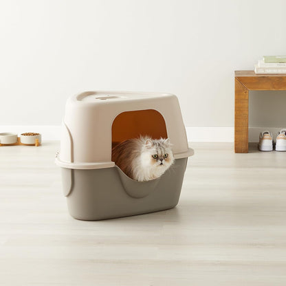 Amazon Basics Cat Litter Box with Lid, No-Mess, Spacious Enclosed Design with Odor Control, Easy Access, Stain Resistant, 26" X 23" X 20", Charcoal5