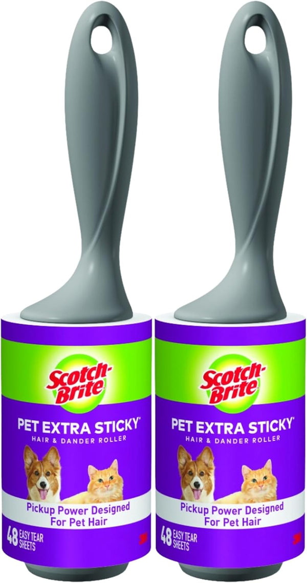 Scotch-Brite Pet Extra Sticky Lint Rollers 4 Rollers 48 Sheets per Roller 192 Sheets Total11