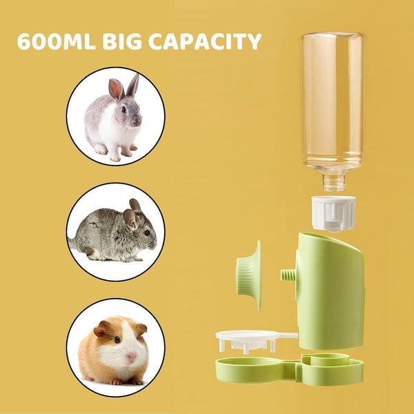 Rabbit Water Bottle, 600Ml/21Oz Hanging Water Dispenser Feeder Cage Crate Hutch Bunny Puppy Cat Chinchilla Ferret Guinea Pigs Squirrel Hedgehog (Green)8
