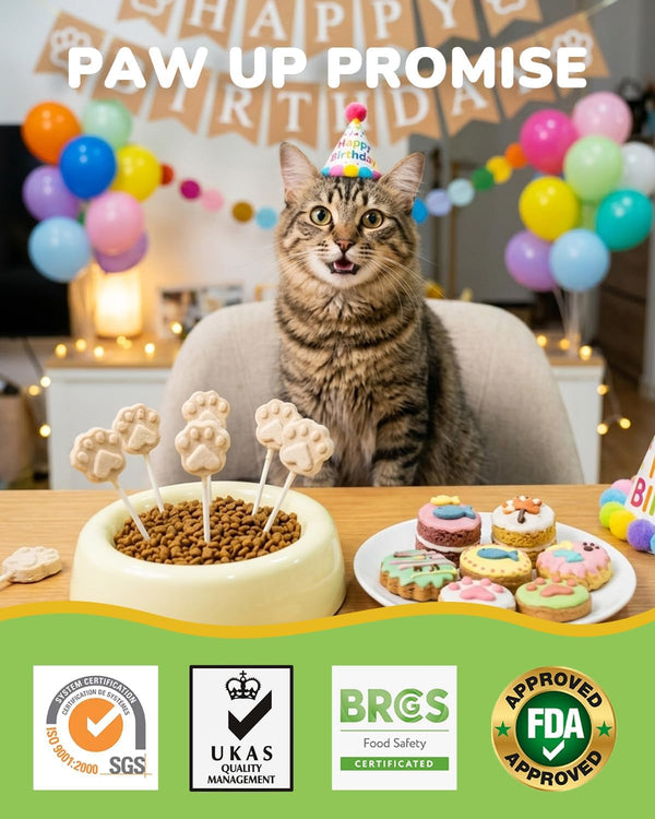 PAWUP Freeze Dried Chicken Cat Treats, High-Protein Cat Snacks, 10 Pack | Chicken First, High Protein, Interactive Feeding, Daily Rewards, Cat Lollipops Treat, Birthday Cat Treat, Interactive Feeding6