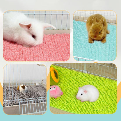 8 Pcs Guinea Pig Liner Washable Rabbit Cage Liner 16X12 Inch Guinea Pig Fleece Mats Reusable Bedding Pee Pads for Small Animals, Bunny (Gray, Green, Pink, Blue)3