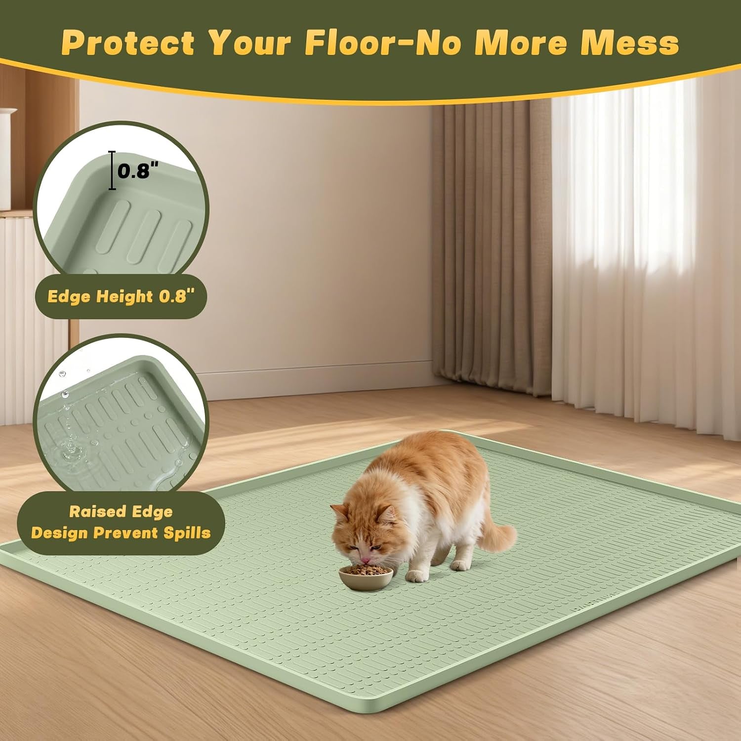47-x-35-silicone-cat-food-mat-waterproof-pet-feeding-mat-with-raised-edge-extra-large-cat-bowl-mat-water-bowl-placemats-for-cats-non-slip-protects-floors-easy-to-clean-light-green