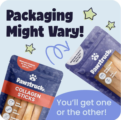 Pawstruck Natural Large 12" Beef Collagen Sticks for Dogs – Long-Lasting Rawhide Alternative, High Protein Treats with Chondroitin & Glucosamine – 5 Pack10