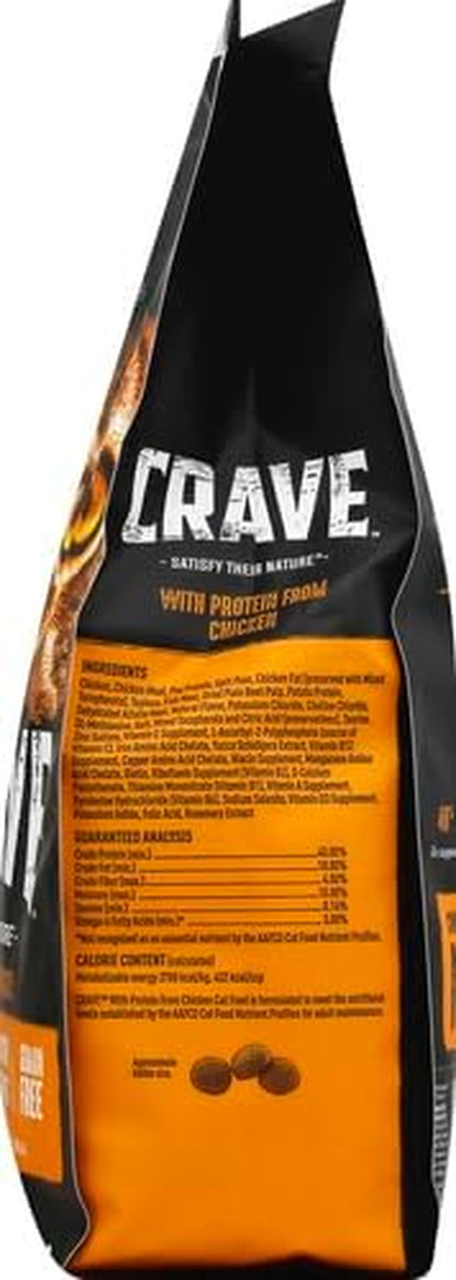 CRAVE Grain Free High Protein Natural Adult Dry Cat Food, Chicken, 4 Lb | Real Chicken #1 Ingredient, 40% Protein, No Chicken By-Product Meal, No Corn, Wheat or Soy, Complete & Balanced4