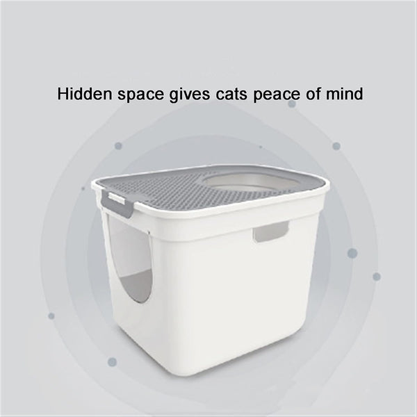 Dog Potty Training Toilet ﻿ Top Entry Removable Cat Litter Box Large Bump Falling Sand Pedal Enclosed Potty Anti-Splashing Toilet Easy to Clean(B)2