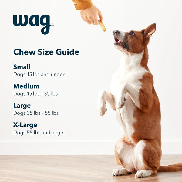 Amazon Brand - Wag Yak Cheese Himalayan Dog Chews, Dog Treats for Medium Size Dogs, All Natural, High Protein for Aggressive Chewers, 15-35 Lbs, 3 Count, 6.9 Oz6