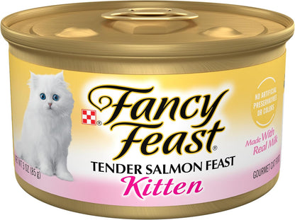 Purina Fancy Feast Kitten Tender Salmon Feast Wet Kitten Food - (Pack of 24) 3 Oz. Cans1