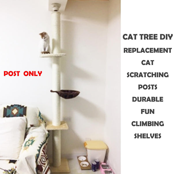2Pcs M10 Cat Tree Replacement Post - 10Mm Bolt Sisal Cat Scratching Post Replacement Pole DIY M10 Bolt Sturdy PVC Tubes Screws Included (2.36 * 19.68")8