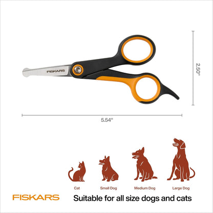 Fiskars Pet Grooming Detailing Scissors for Dogs & Cats, 5.5", Orange/Black | Detailing Scissors with Rounded Tips & Softgrip Handle, Cat and Dog Supplies6