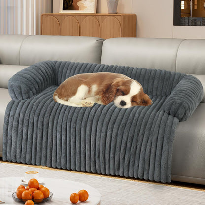 Wn'S Day Luxurious Dog Couch Bed, Washable Calming Dog Couch Cover, Removable Couch Protector for Dogs, Waterproof Sofa Bed, Pet Bed Mats for Couch, Pet Couch Covers for Sofa(Grey, L)1