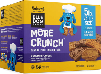 Blue Dog Bakery Natural Dog Treats, More Crunch Large, Assorted Flavors, 18Oz Box, 1 Box25