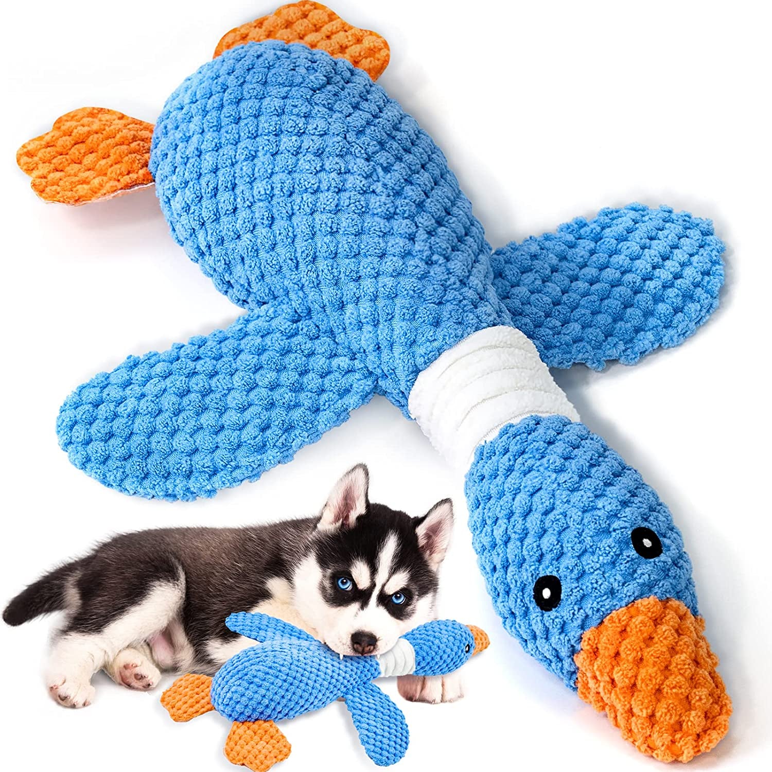 vitscan-upgraded-goose-indestructible-dog-toys-for-aggressive-chewers-small-medium-large-breed-crinkle-squeaky-plush-dog-puppy-chew-toys-for-teething-duck-puppy-toys