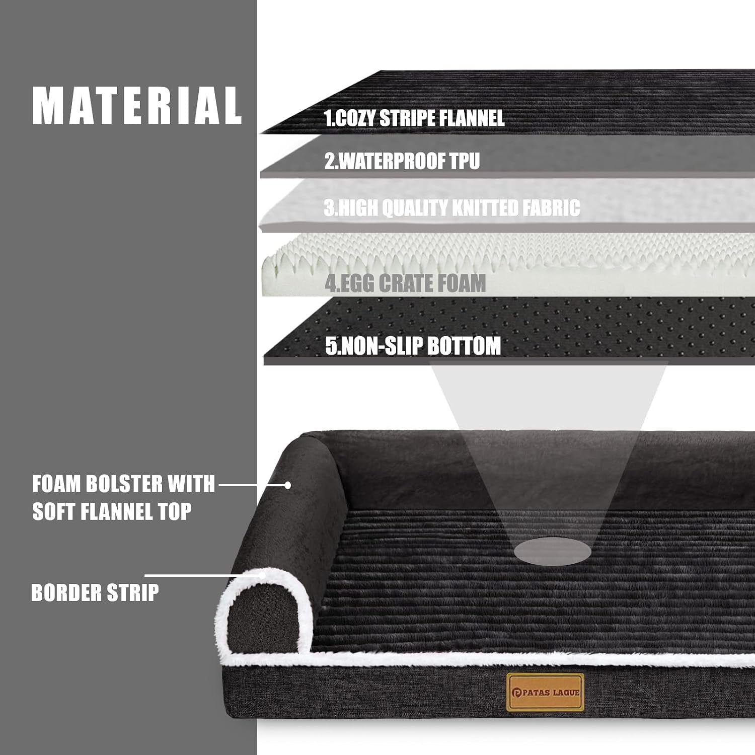 patas-lague-orthopedic-dog-bed-large-sized-dog-36x24-waterproof-comfortable-l-bolster-medium-non-slip-soft-warm-pet-crate-bed-sleep-sofa-mat-with-removable-washable-cover-black