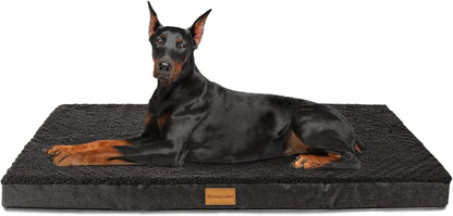 Patas Lague Orthopedic Dog Bed Large Sized Dog 36''X24'',Soft Waterproof Egg Crate Foam Medium Pet Crate Beds Mat with Removable Washable Cover and Non-Slip Bottom, Black10