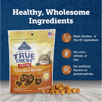 Blue Buffalo True Chews Natural Chewy Cat Treats, Made in the USA, Chicken Recipe, 3-Oz Resealable Bag7
