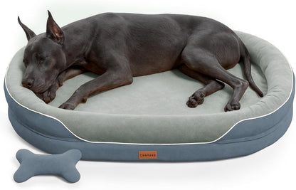 CWAWZ XL Orthopedic Dog Bed, Extra Large Dog Bed, Dog Sofa for Large Sized Dogs with Full-Surround Bolsters, Dual-Sided Dog Cooling Bed with Memory Foam, Washable Sofa with Nonslip Bottom, Light Grey13
