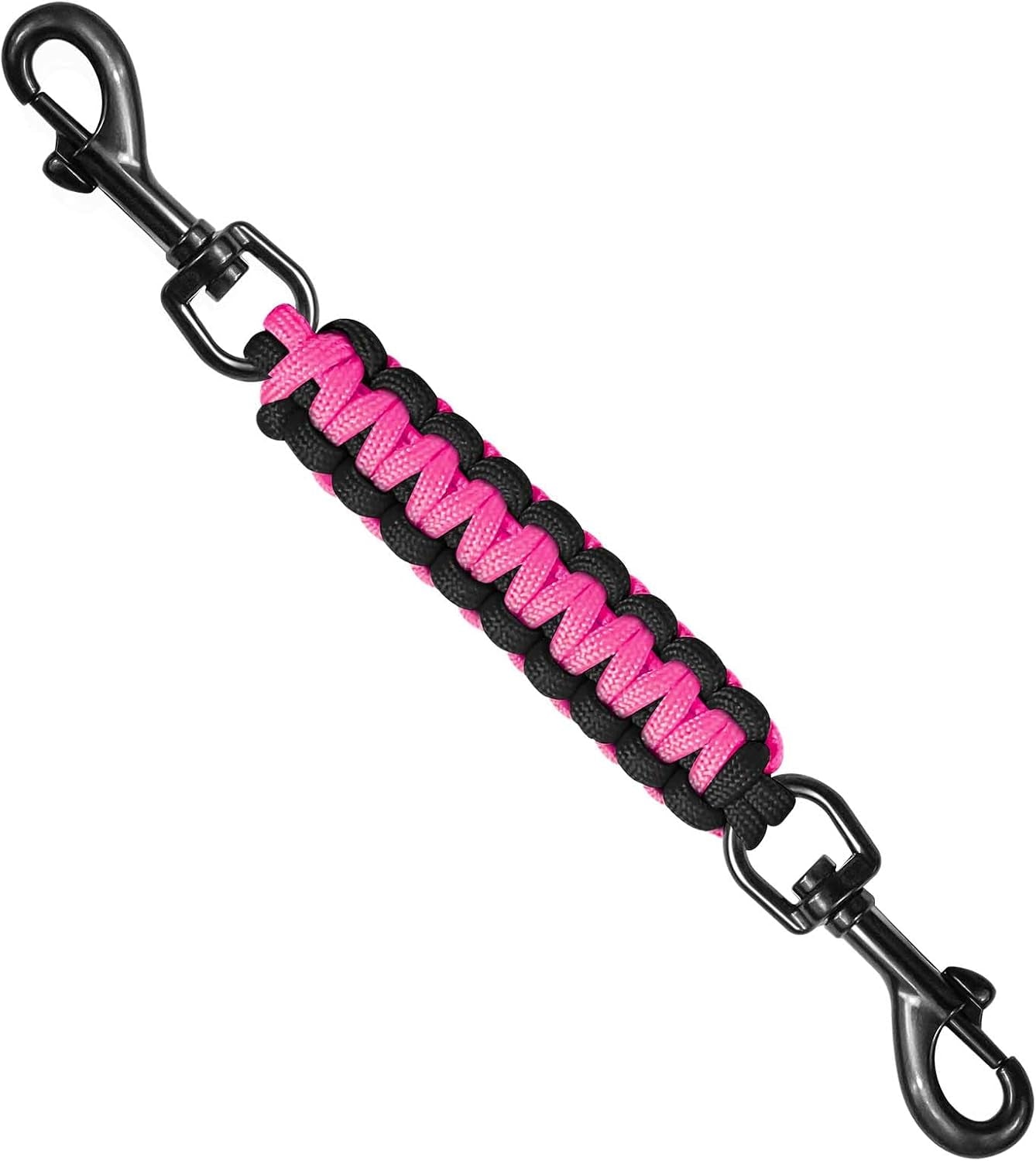 dog-collar-safety-clip-collar-companion-handmade-backup-safety-strap-double-ended-clip-leash-connector-suitable-for-dog-harnesses-prong-pinch-collars-pink-1-pack